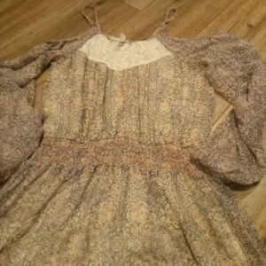 Xhilaration Beige and Pink Dress